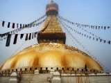 Bodhnath Stupa in Mist on Winter Morning