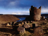 Pre-Inca Funerary Tower on Peninsula in Lake Umayo