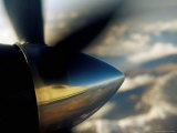 Propeller of Twin-Otter Aircraft Flying over Kathmandu Valley
