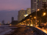 Evening Falls over Water Front Buildings
