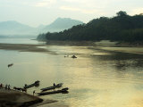 Mekong River with Steps Leading Down from Wat Pha Baht Tai
