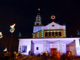 Church at the Top of Cerro De Monserrate  Decorated with Christmas Lights