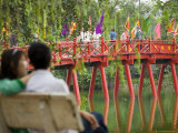 Huc Bridge on Hoan Kiem Lake