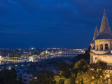 Fisherman's Bastion at Night with City Lights Below
