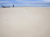 Man and Fishing Boat on Beach at River No 2  Tokey  Freetown Pennisula