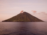 Smoke Coming Out of Stromboli Volcanic Island