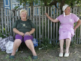 Women Waiting in Shade Selling Mushrooms