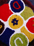 Detail of Floral Decoration Called Pookkallam at Entrance to Restaurant to Celebrate Onam Festival