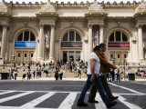 Men on Zebra Crossing in Front of Metropolitan Museum of Art  Fifth Avenue  Upper East Side