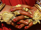 Woman's Clasped Hands at Desert Festival