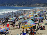 Crowd on Santa Monica Beach