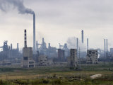 Steel Industry Factory with Smoke Stacks