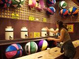 Woman Playing Ball Game in the Midway  Circus Circus