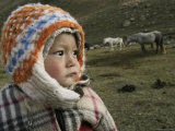 Portrait of Baby Boy Wearing Thick Hat