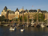 Tall Ships Anchored in Harbour  Empress Hotel in Background