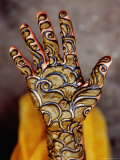 Henna Artwork on a Woman'S Hand in Main Bazaar  Parharganj