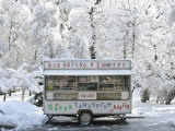 Trailer Selling Beer  Pop and Snacks in Winter Time in Panfilov Park