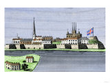Montreal  Canada  Seen from the St Lawrence River  1760