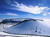 Road Passing Puu Hau Kea - a Cinder Cone on the Top of Mauna Kea with Mauna Loa in the Background