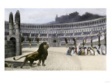 Christian Martyrs Facing Hungry Lions in the Colisseum  Ancient Rome