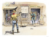 Gunfight in the Street of a Western Town