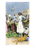 Native Woman Shopping in a Farmer's Market  Jamaica  c1890