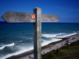 Signpost on North Norfolk Coast Path  at Sheringham