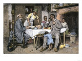 Visiting Pastor Having Dinner with an African-American Family  1880s
