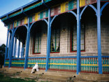 Priest Outside Octagonal Entoto Maryam Church Near Addis Ababa