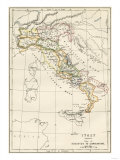 Map of Italy  During the Time of Caesar Augustus to Emperor Constantine