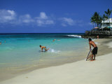 People in the Sea at White Sands in the South Kona Area