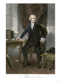 Alexander Hamilton at His Desk  Full Portrait  with Autograph