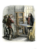 Benjamin Franklin at His Printing Press  Philadelphia