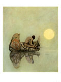 Native American Fishing in a Birchbark Canoe