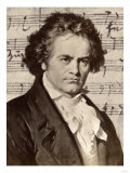 Ludwig Van Beethoven with One of His Manuscripts