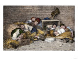 Homeless Street Boys Sleeping in an Alley in New York City  1890s