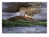 Eruption of Mauna Loa  Hawaii  Viewed from the Sea  1870s