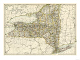 Map of New York State  1870s
