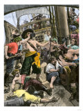 Drunken Pirates Aboard their Ship Celebrating a Successful Raid