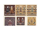 Navajo Sand Paintings on Tiles Displayed for Sale at the Intertribal Indian Ceremonial in Gallup