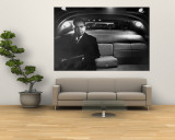 VP Richard Nixon Sitting Solemnly in Back Seat of Dimly Lit Limousine