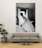 Bride Prepares For Wedding  in Traditional White Gown  19th Century Wedding Dress