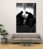 Jack Kennedy Conferring with His Brother and Campaign Organizer Bobby Kennedy in Hotel Suite