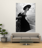 Restaurant Fashions: Cartwheel Hat  Strapless Evening Dress and Stole