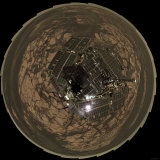 Bird's-Eye View of Opportunity at Erebus on Planet Mars