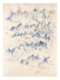 Waves Wellen Egon Schiele Gouache and Pencil on Buff Paper  1912