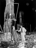 Richard Stolley Helping Actress Zsa Zsa Gabor Through Remains of Her Home  Destroyed by Bush Fire