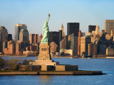 Skyline View of Manhattan  New York with the Statue of Liberty Landmark