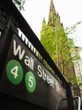 Outdoor Sign for Wall Street Subway Station in New York City