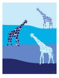 Blue Giraffes on Blue Plains